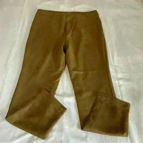 NWT Max Studio Faux Suede Leggings Pants Size XL Crop Ankle Brown Vicuna Pull On - Picture 9 of 9